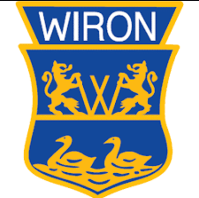 VV Wiron, schild met leeuwen en zwanen.
