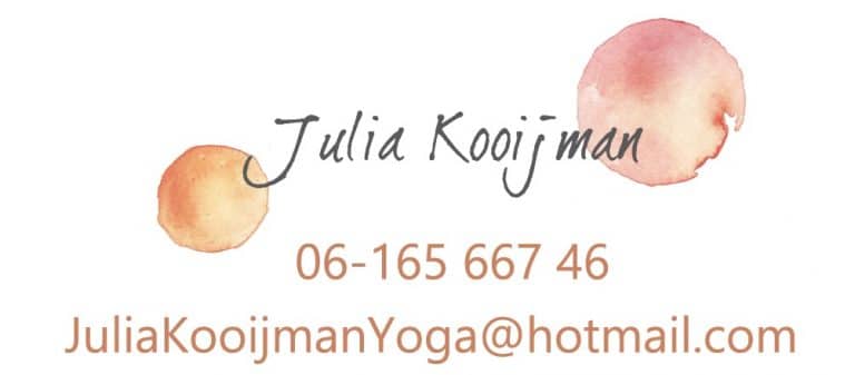 logo van Julia Kooijman, tel. 06-16566746 en e-mail: juliakooijmanYoga@hotmail.com